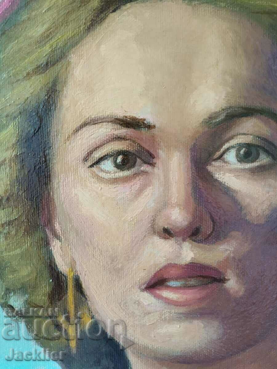 "The Admiral's Wife", painting, Plamen Ovcharov, 56.8x62.4 - 5