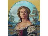 "The Admiral's Wife", painting, Plamen Ovcharov, 56.8x62.4