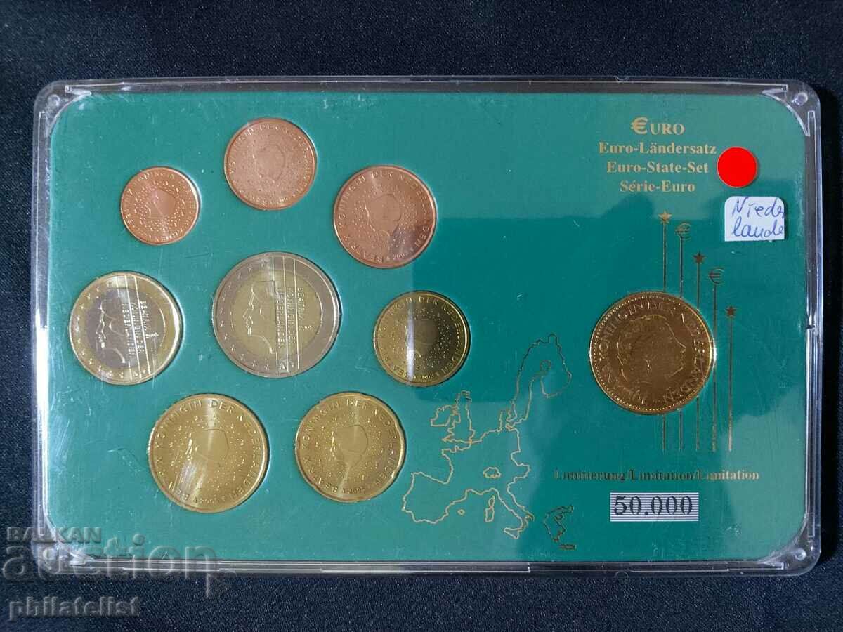 Нидерландия 2001-2005 - Евро сет + 1 гулден 1977 , 9 монети
