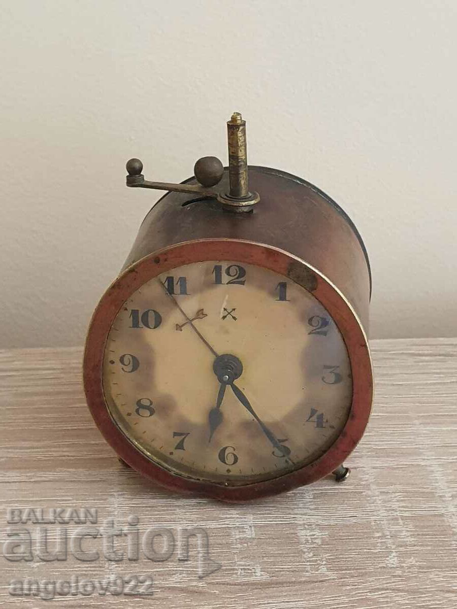 Very old German bronze alarm clock!