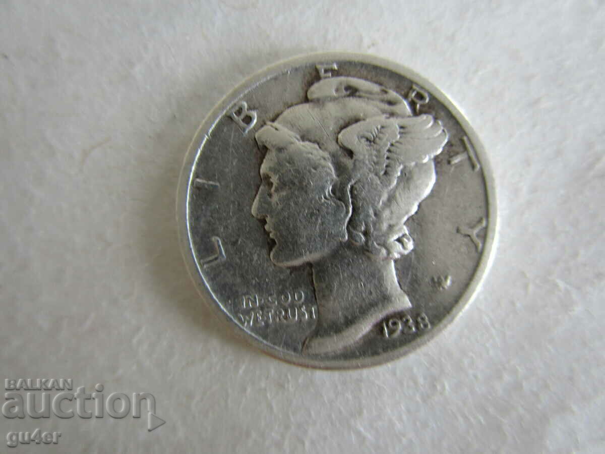 ❌❌❌USA, 1 dime 1938, silver, ORIGINAL❌❌❌