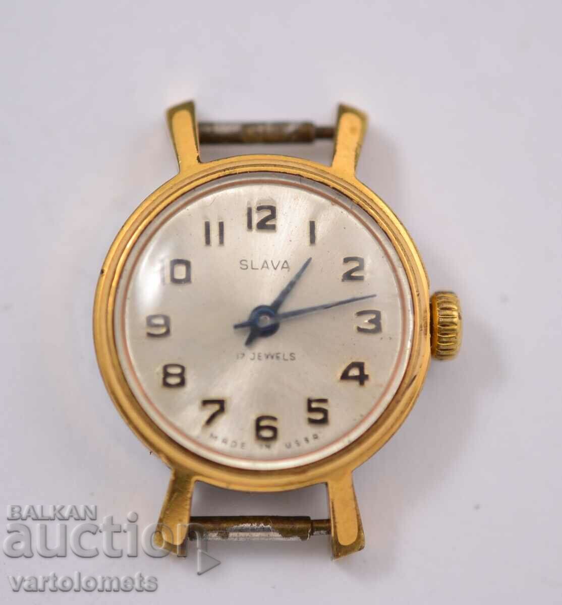 Women's watch SLAVA gold plating 10 Mk - works