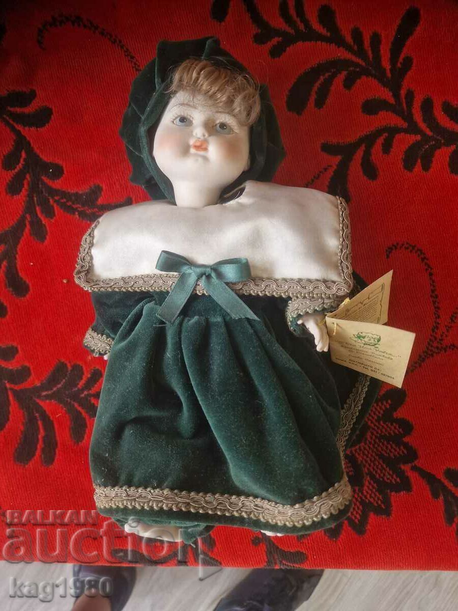 Порцеланова кукла 30 см сертификат Италия