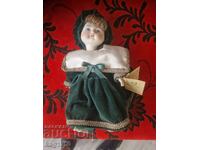 Порцеланова кукла 30 см сертификат Италия