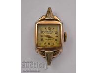 Women's Crystal watch Swiss made with gold plating 10 Mk - works