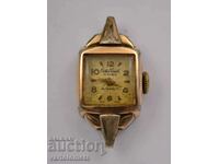 Women's Crystal watch Swiss made with gold plating 10 Mk - works