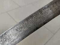 Battle scimitar with studs silver kanya karakulak large knife saber