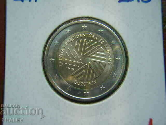 2 euro 2015 Latvia "EU" (1) /Latvia/ - Unc (2 euro) with price 9.49 BGN | € 4.85