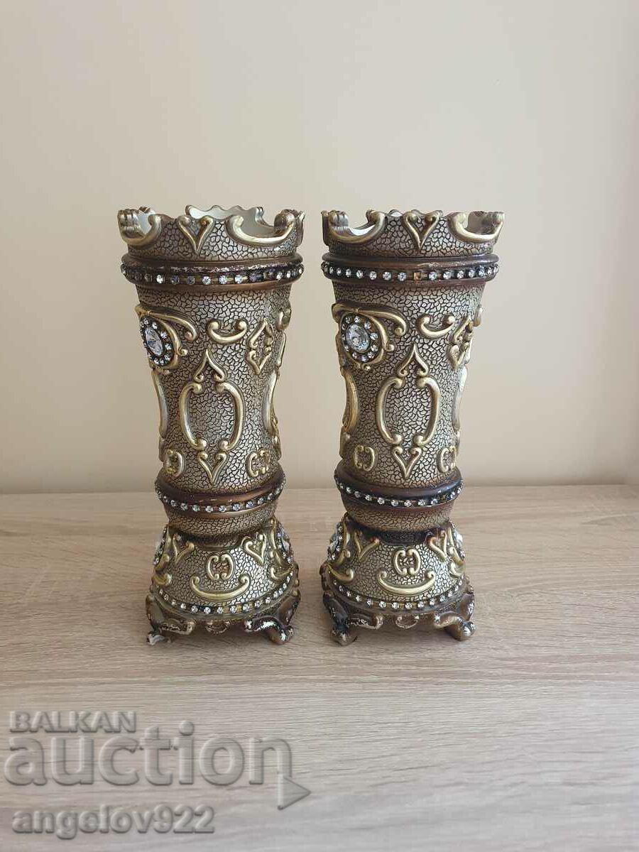 A pair of candle holder decorations!