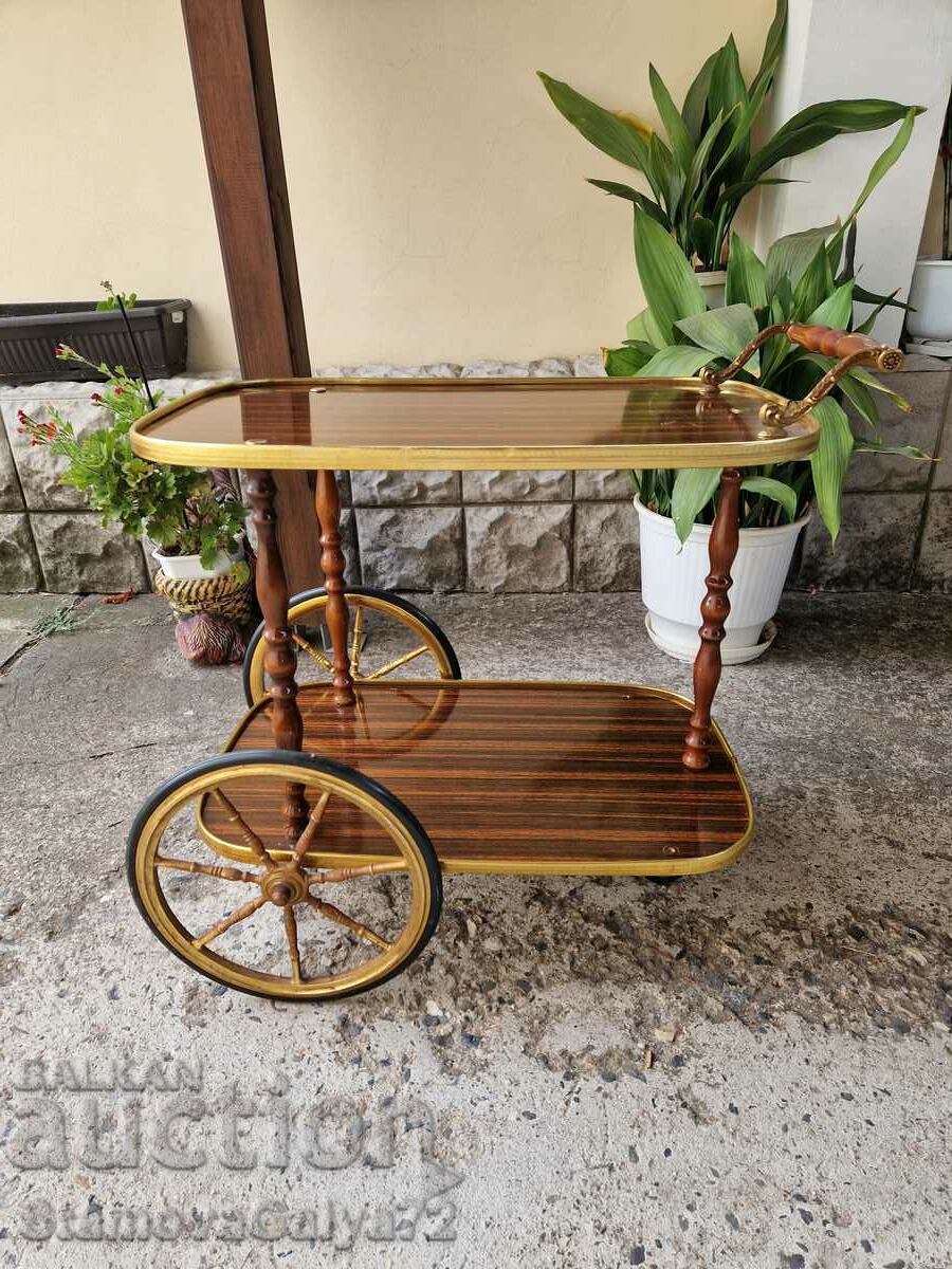 Страхотна антикварна белгийска количка за сервиране