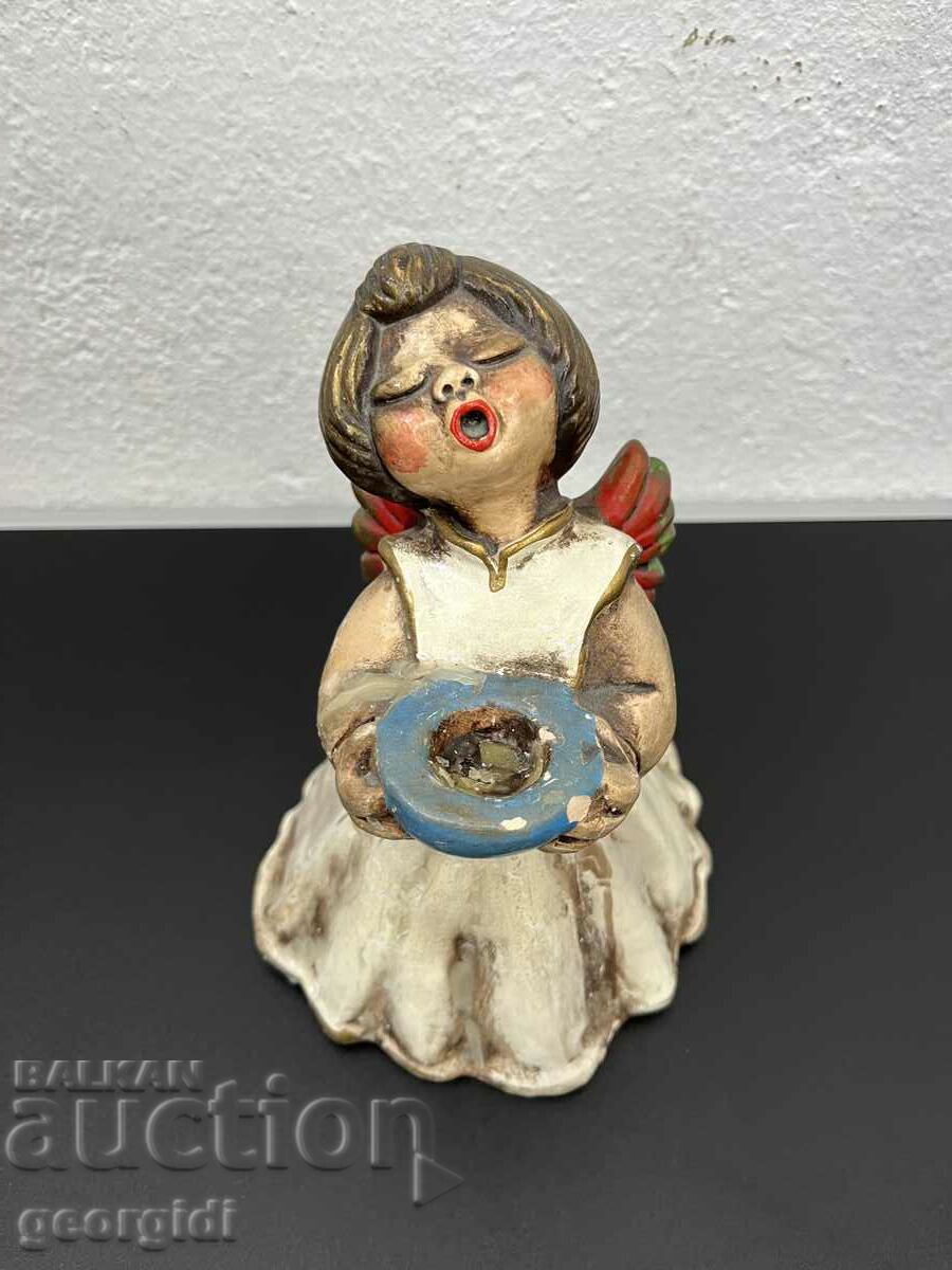 Figurină/candelabre din ceramică Bozner Engel Thun de epocă. #5689