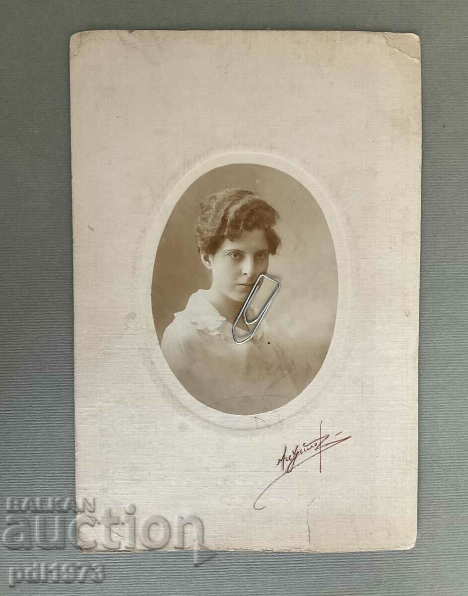 Παλιά φωτογραφία Ιβ. D. Mikhailov πορτρέτο μιας νεαρής γυναίκας II