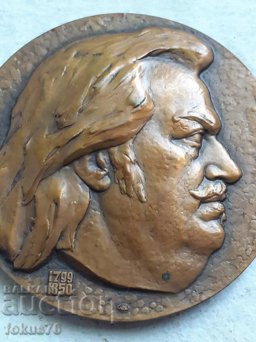Auction Old Russian De Balzac Bronze Plaque Auction Old Russian De Balzac Bronze Plaque