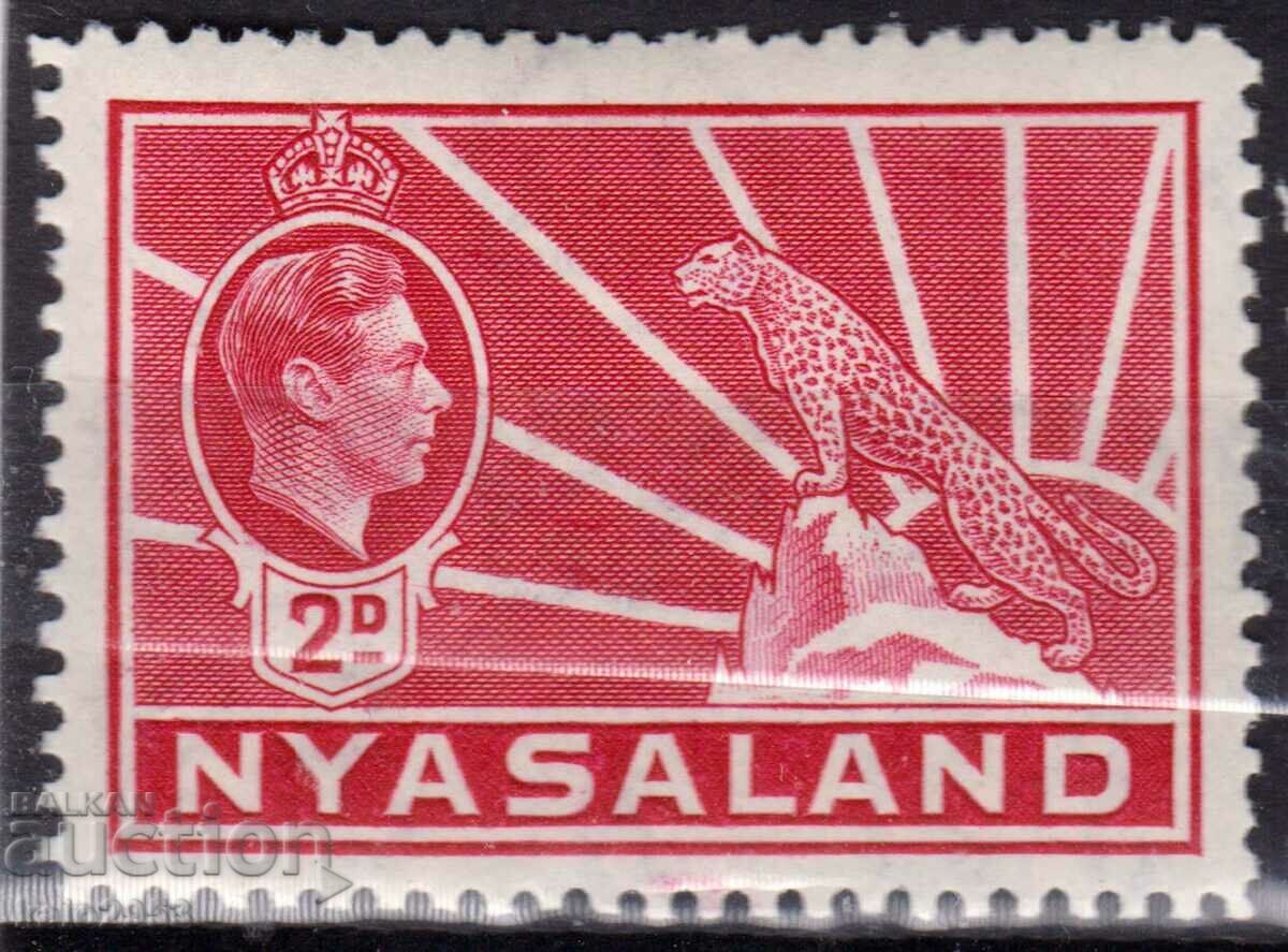 GB/Nyasland-1938-Редовна KG VI+колониален герб Леопард,MNH
