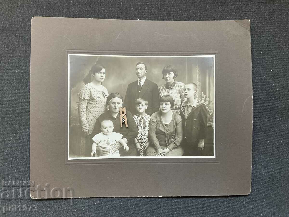 Old photo cardboard L. Arnaudov family 1920s