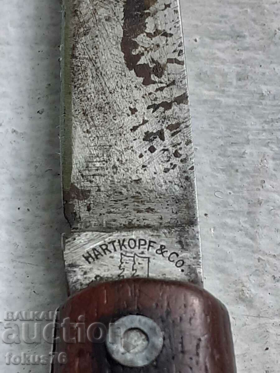 Cuțit de buzunar german vechi al doilea război mondial - Hartkopf & Co - Capete de diavol