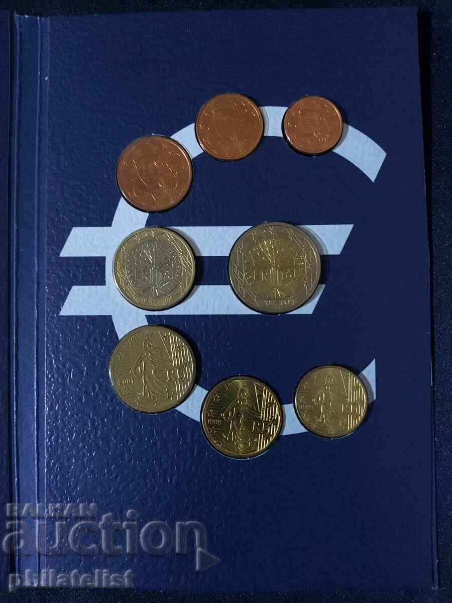 France 1999-2001 - Euro set series 1 cent to 2 euro UNC with price 22.00 BGN | € 11.25 France 1999-2001 - Euro set series 1 cent to 2 euro UNC with price 22.00 BGN | € 11.25