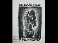 GUSTAV DICHLER Graphics Bookplate Ερωτικό γυμνό σώμα