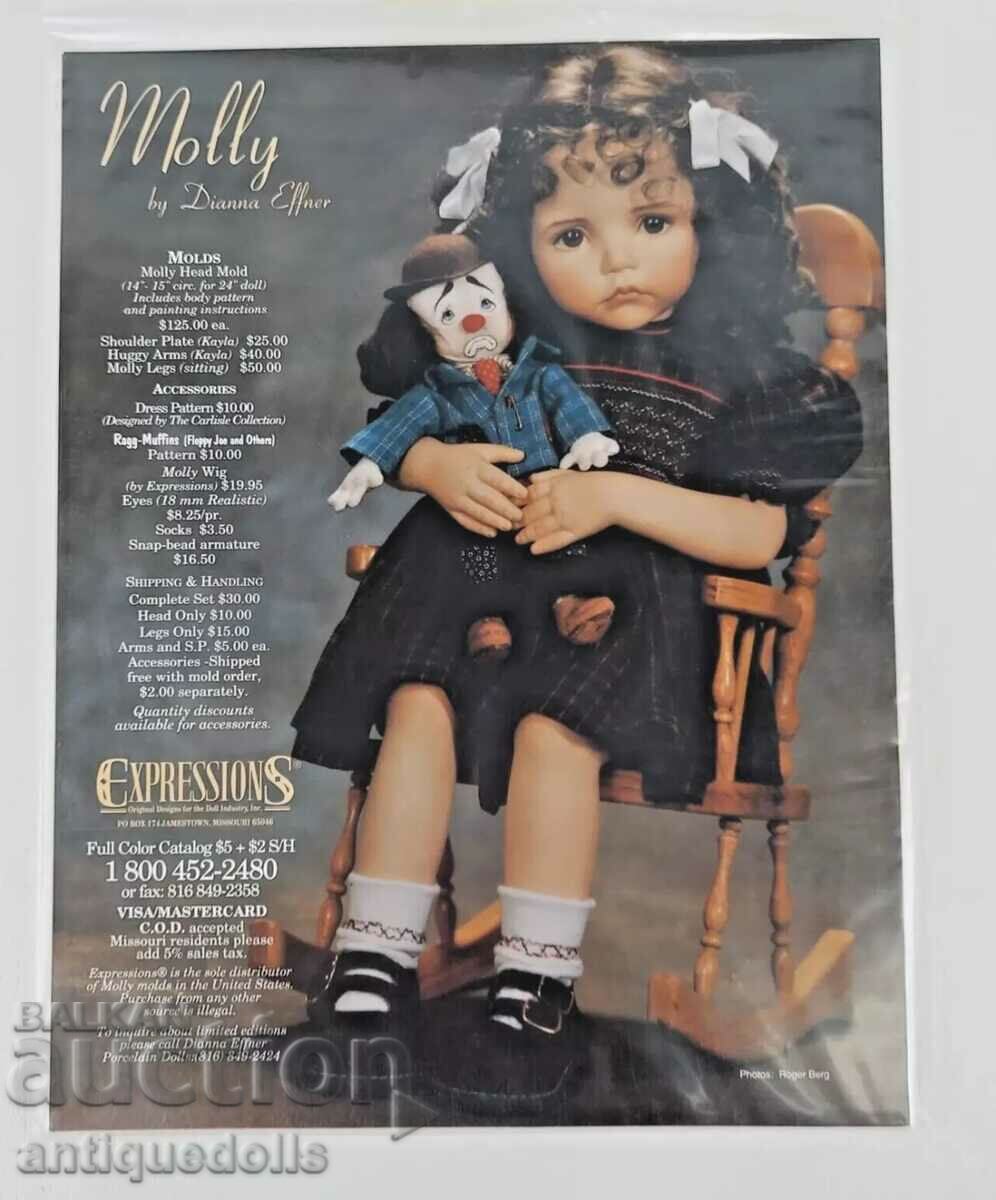 Молд Молли за кукла Диана Еффнер с размер 60 см