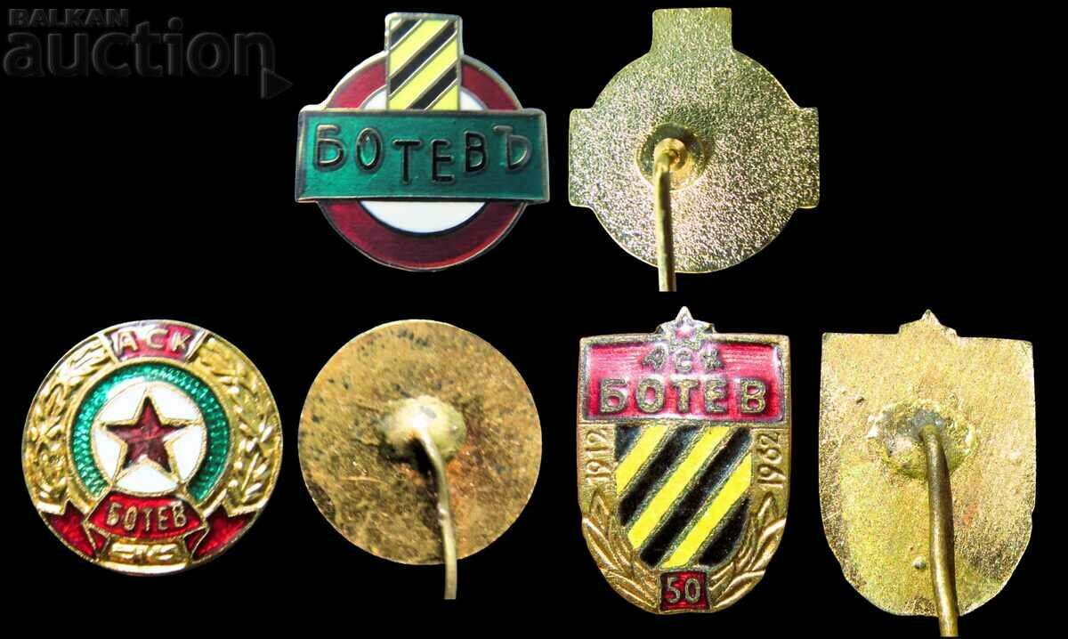 3 old football badges Botev Plovdiv