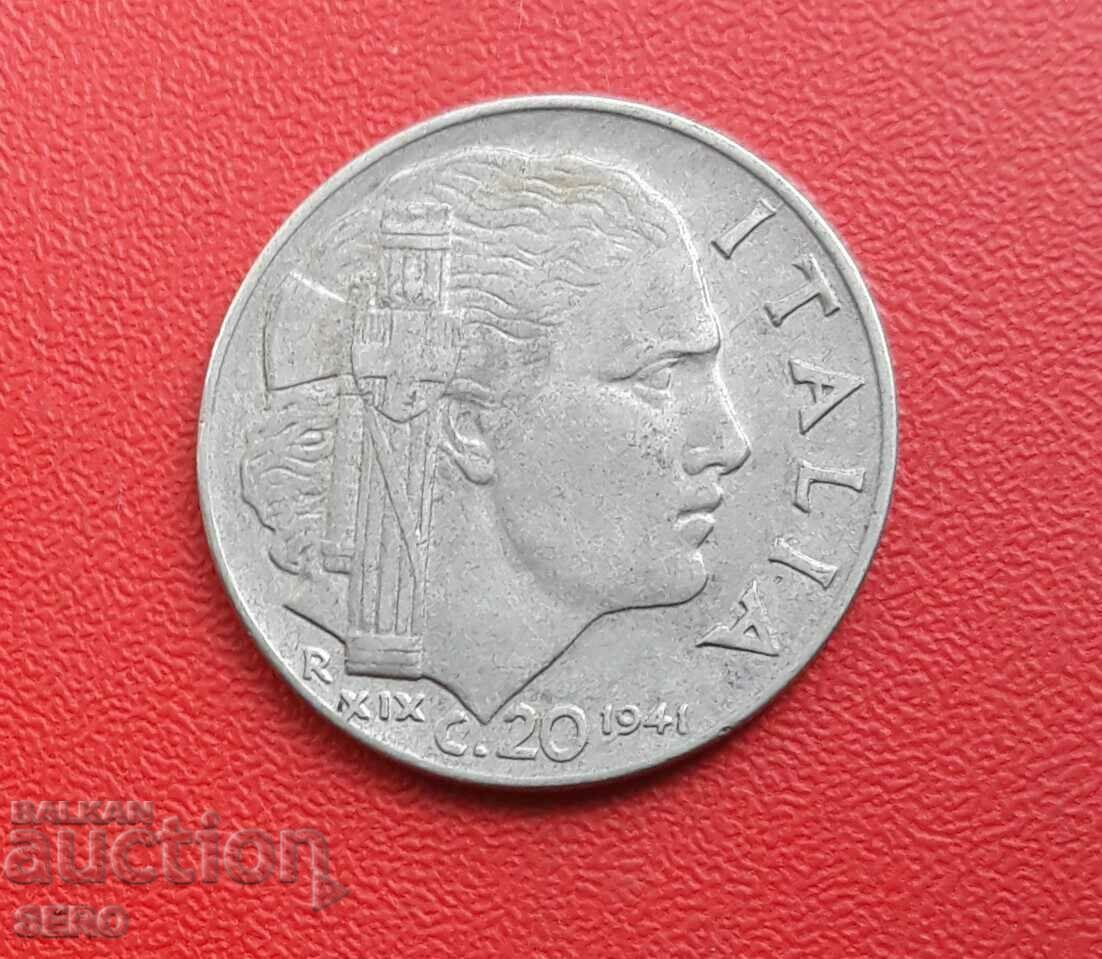 Италия-20 цента 1941/год. XIХ/