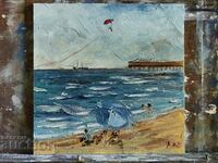 Oil painting - Seascape - Beach in Burgas
