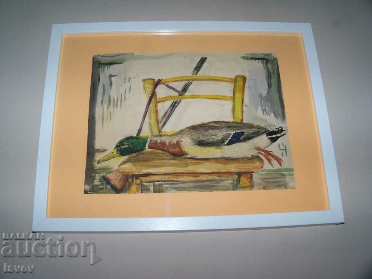 Όμορφη παλιά ακουαρέλα ζωγραφισμένη πριν από το 1944. - 5