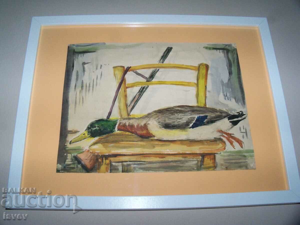 Όμορφη παλιά ακουαρέλα ζωγραφισμένη πριν από το 1944. - 6