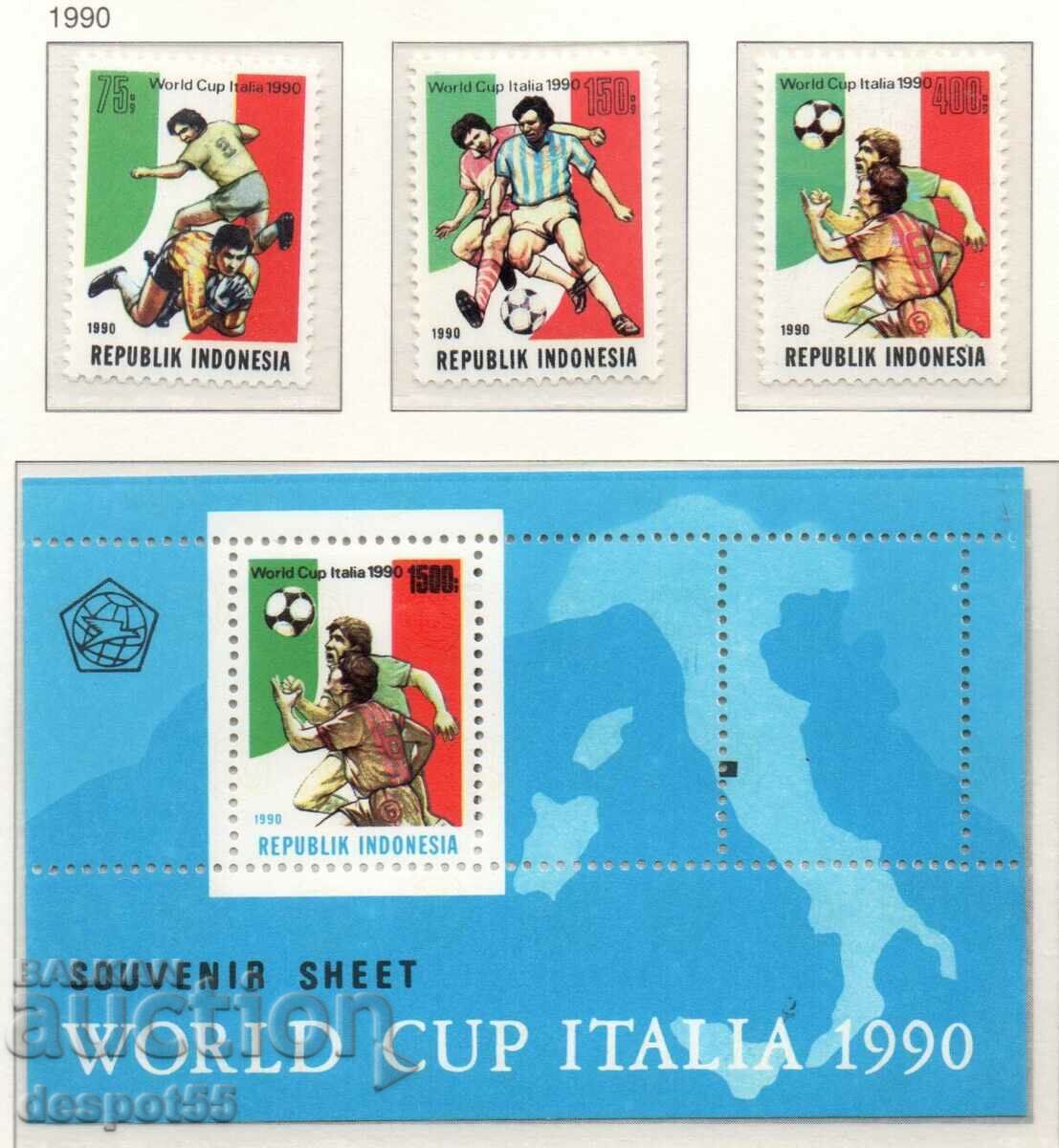 1990. Indonesia. World Cup in football - Italy + Block.