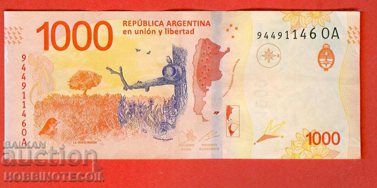 ARGENTINA ARGENTINA 1000 Peso issue issue 2022 letter OA
