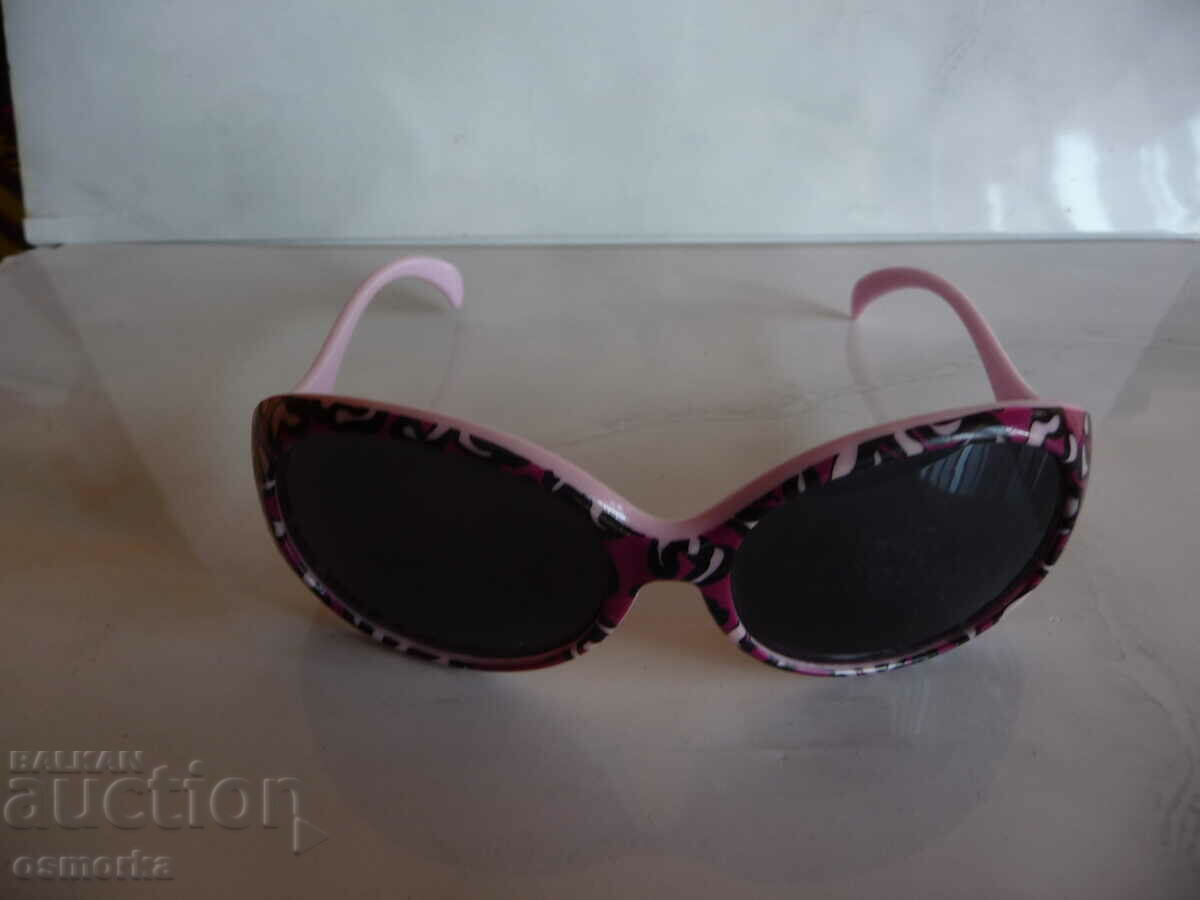 Children's sunglasses pink with purple and black sun sea