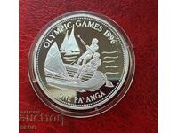 Island of Tonga-1 paanga1992-Olympics Atlanta-matt-gloss