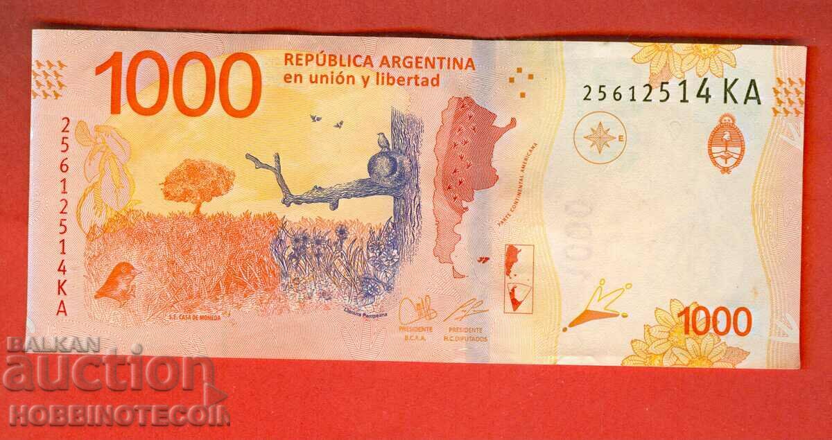 ARGENTINA ARGENTINA 1000 Peso emisiune 2022 scrisoare KA