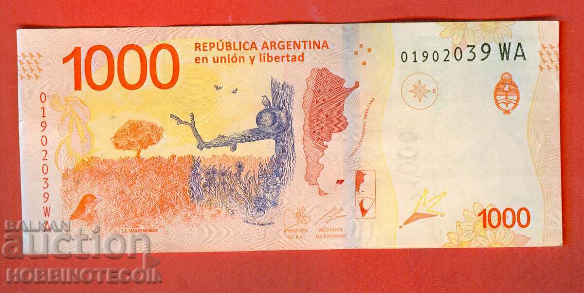 ARGENTINA ARGENTINA 1000 Peso issue issue 2022 letter WA