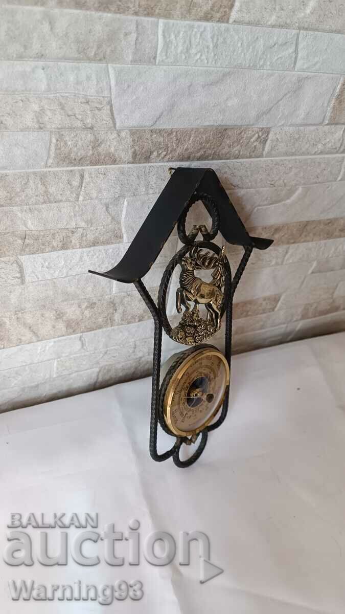 Стар метален немски барометър - 1970" година - Антика - 5 Стар метален немски барометър - 1970" година - Антика - 5