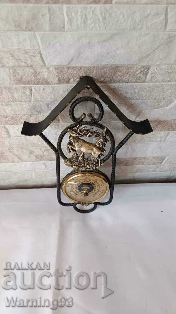 Barometru german vechi din metal - 1970" an - Antic - 6
