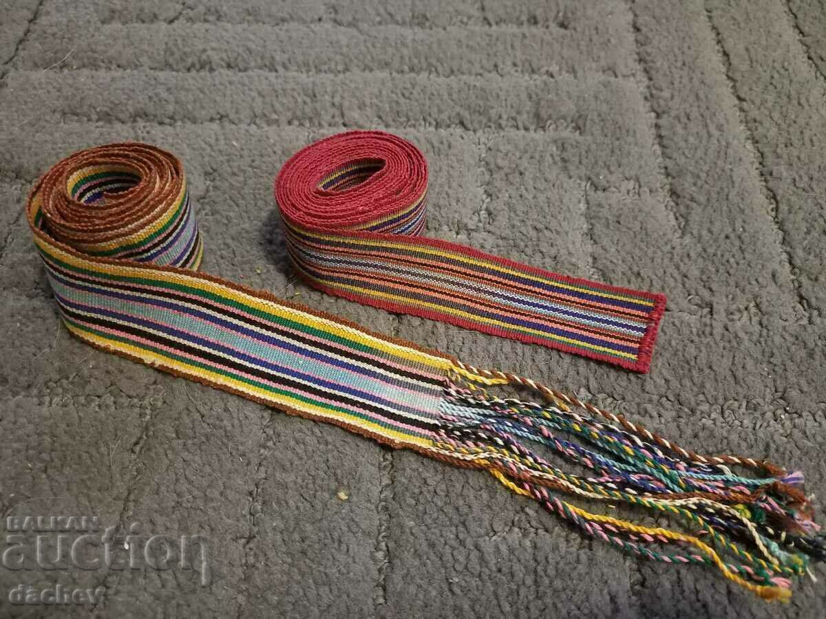 2 pcs. 100g Old woven belts, belts, belt for pafti costume