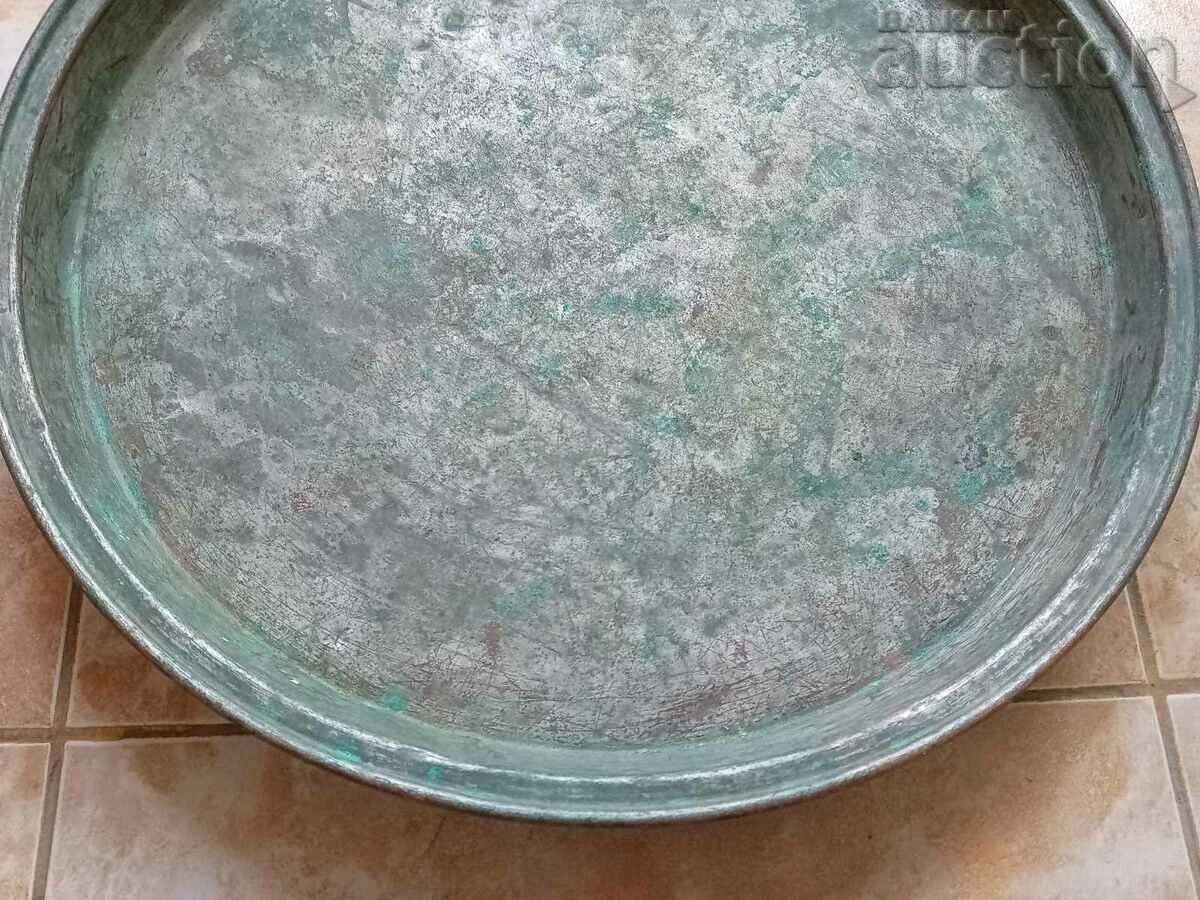 голяма възрожденска тава синия, бакър, тепсия, меден съд - 7 голяма възрожденска тава синия, бакър, тепсия, меден съд - 7