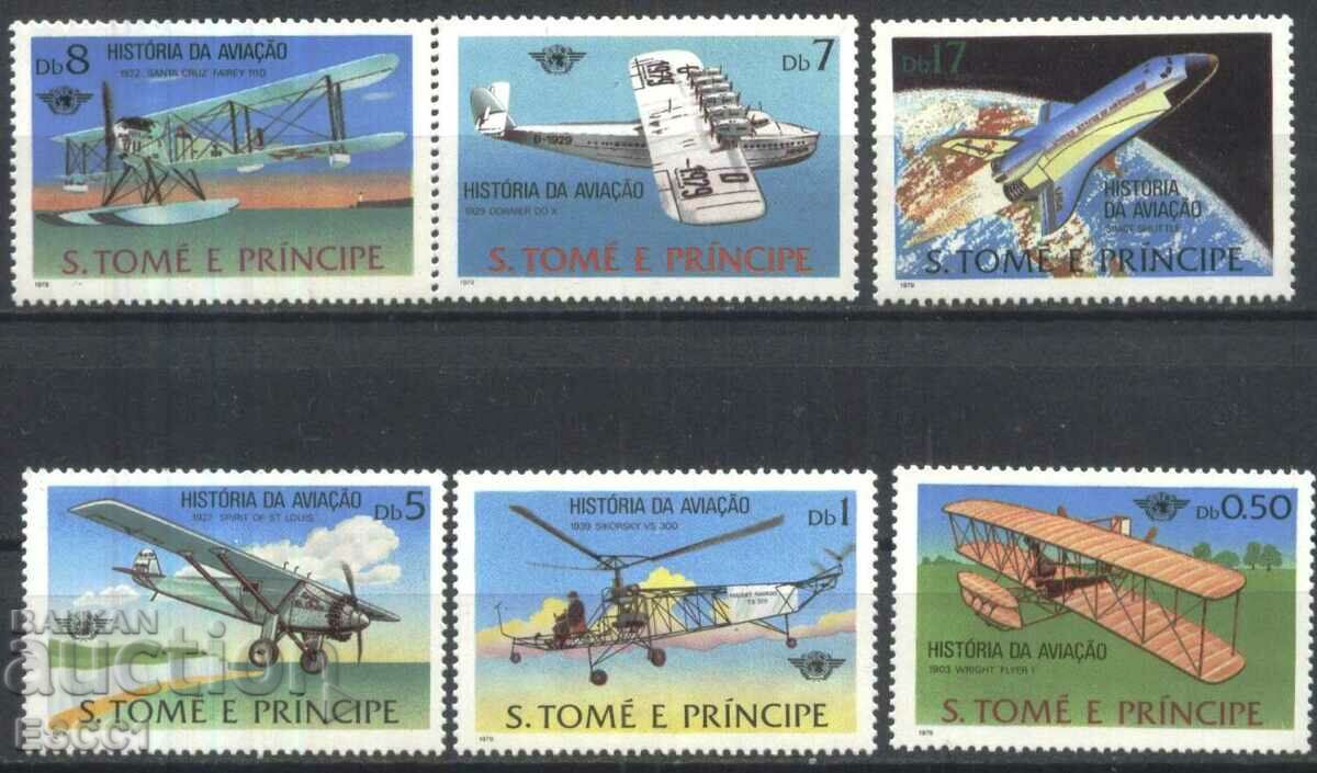 Καθαρά γραμματόσημα Aviation Airplanes 1979 από το Σάο Τομέ και το Πρίνσιπε