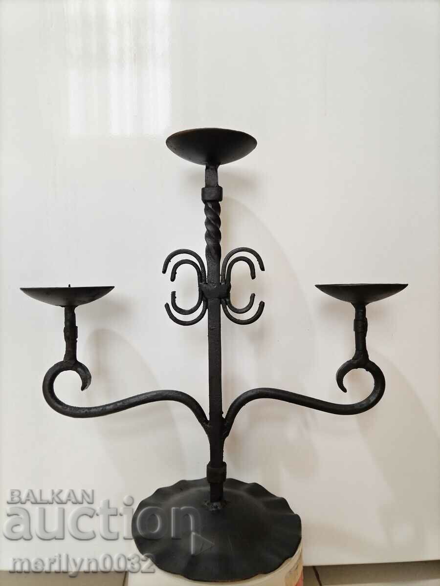Old wrought iron candlestick lamp with price 42.00 BGN | € 21.47 Old wrought iron candlestick lamp with price 42.00 BGN | € 21.47