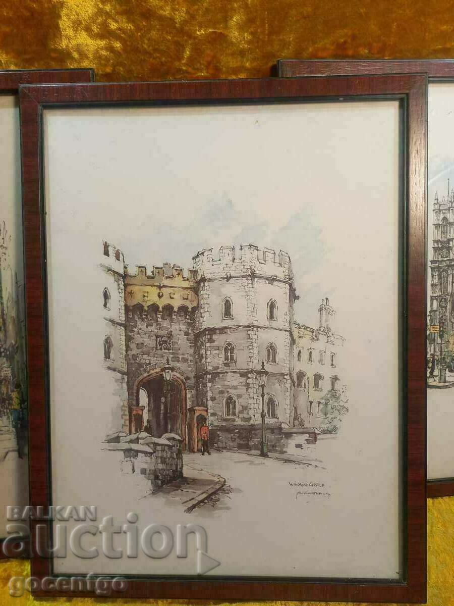 Παλιός πίνακας WINDSOR CASTLE 43x33 cm