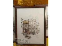 Tablou veche WINDSOR CASTLE 43x33 cm