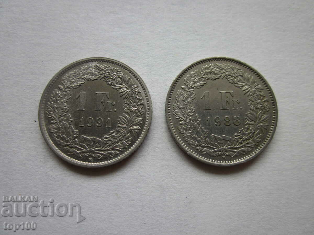 LOT OF SWISS FRANCIS 1988. BZC!!! LOT OF SWISS FRANCIS 1988. BZC!!!