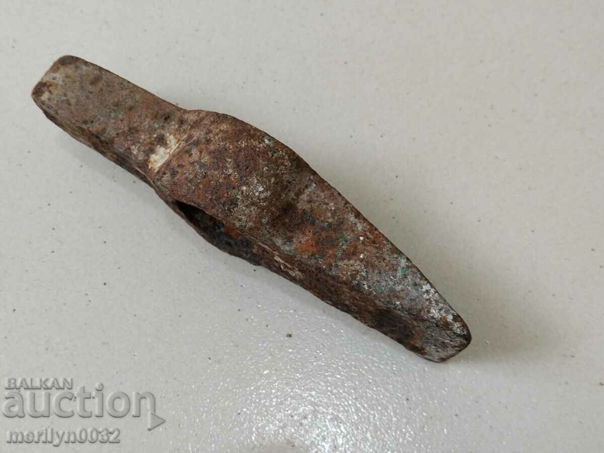 Auction Old Bulgarian carpenter's hammer tool blade forged iron Auction Old Bulgarian carpenter's hammer tool blade forged iron