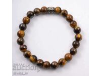 Bracelet with semi-precious natural stones Tiger's eye