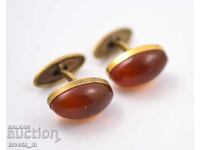 Men's Amber Cufflinks, Buttonels