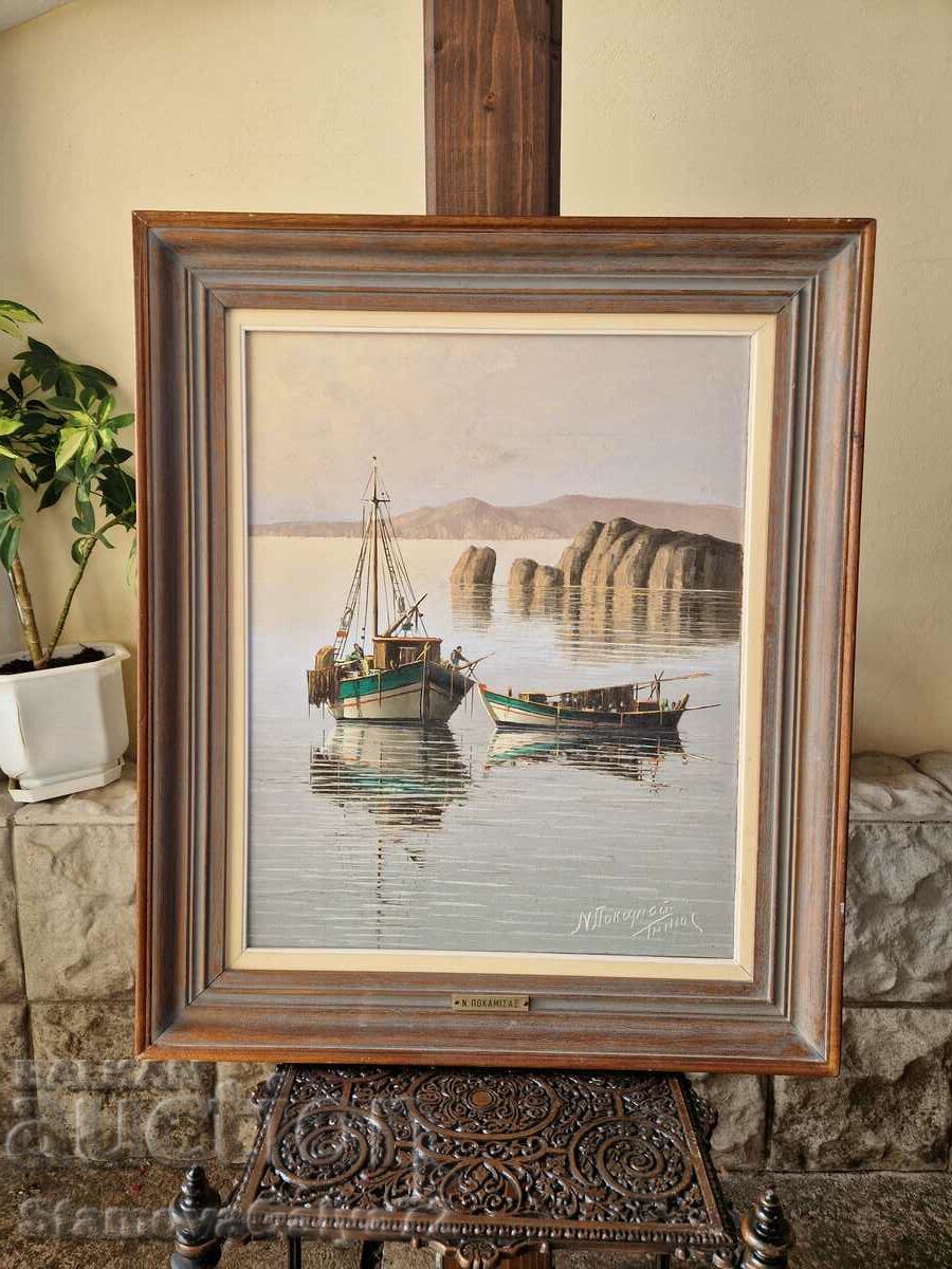 Great antique oil on canvas painting