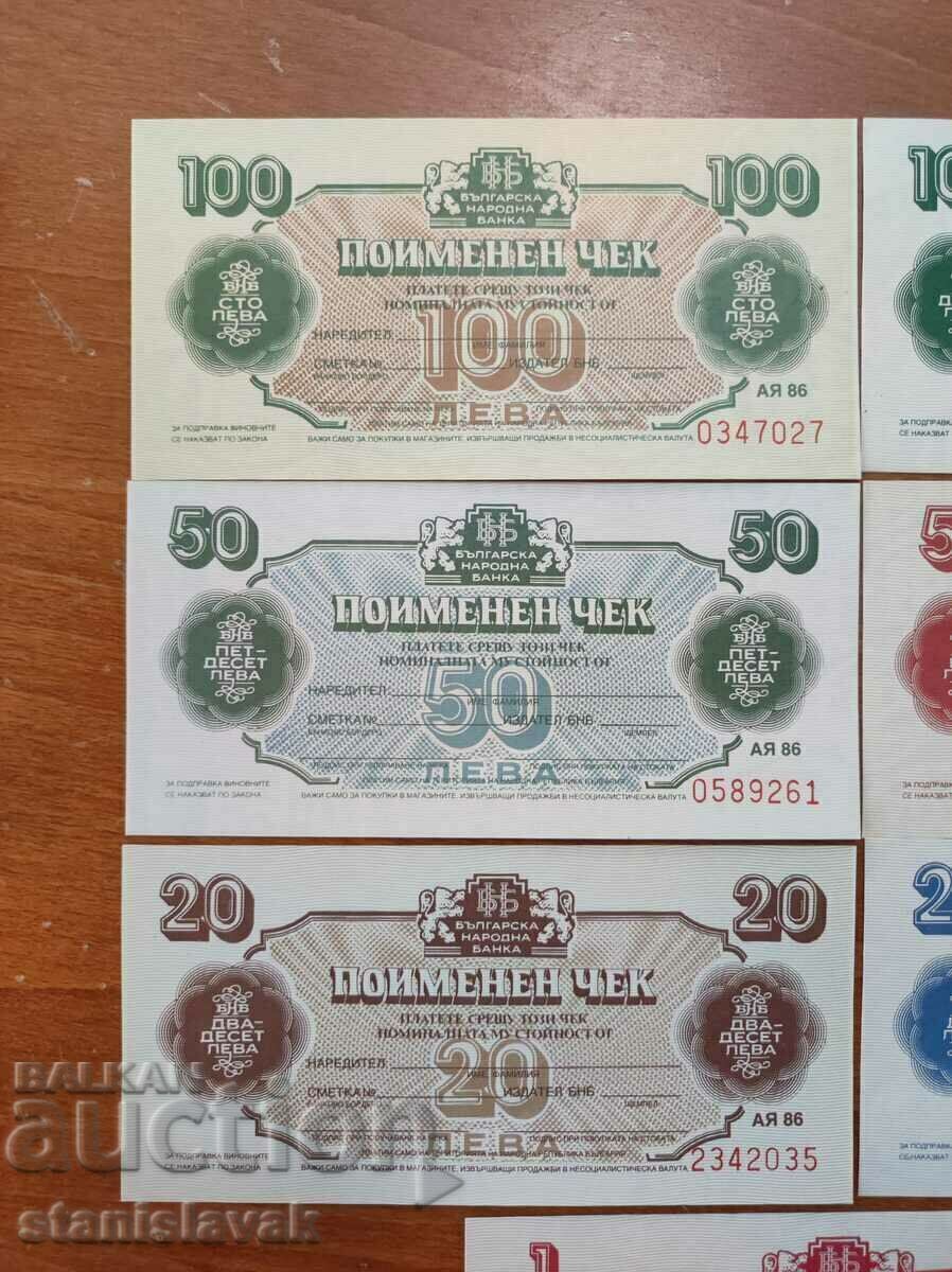 Auction UNC Named Check Set Auction UNC Named Check Set