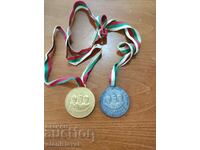 Two gold silver parachuting medals