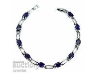 SILVER BRACELET WITH IOLITE (WATER SAPPHIRE) - NIGERIA